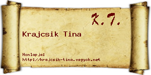 Krajcsik Tina névjegykártya